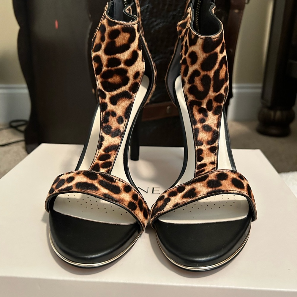 New Katherine Kelly leopard sandal with 4 inch heal.
